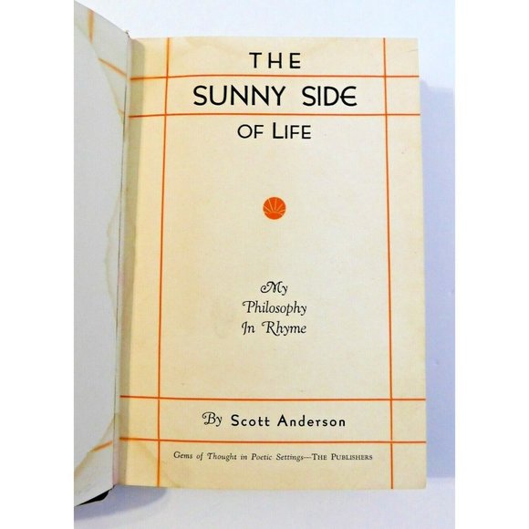 The Sunny Side of Life by Scott Anderson SIGNED Vintage 1935 Hardcover 572/1000 - Picture 5 of 7